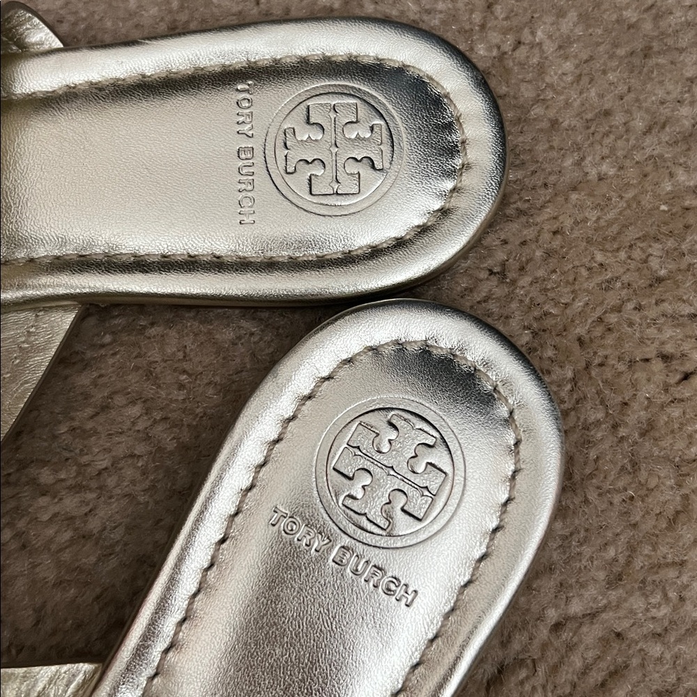 Tory Burch gold metallic Miller sandals 6 NWOT - Picture 5 of 7